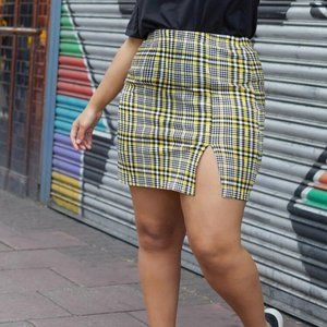 Black & Yellow Plaid Skirt